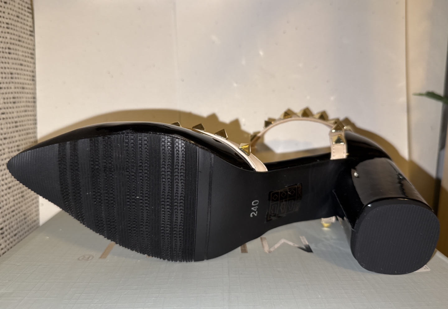 Black and Beige Studded Heels - photo 3