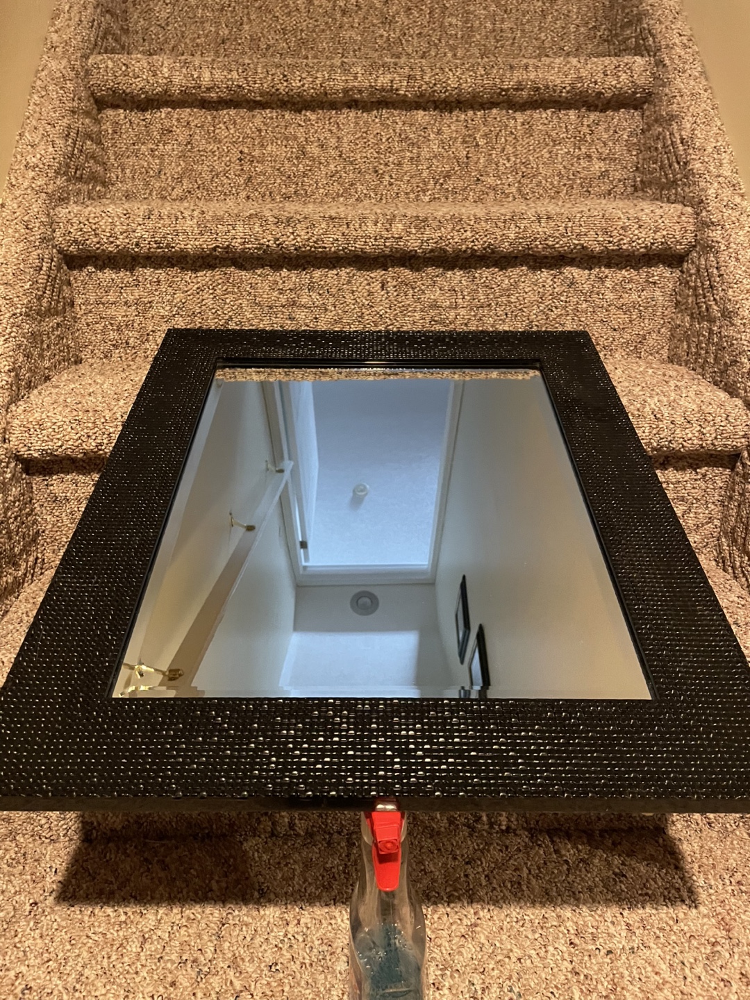 Black Rectangular Mirror with Textured Frame