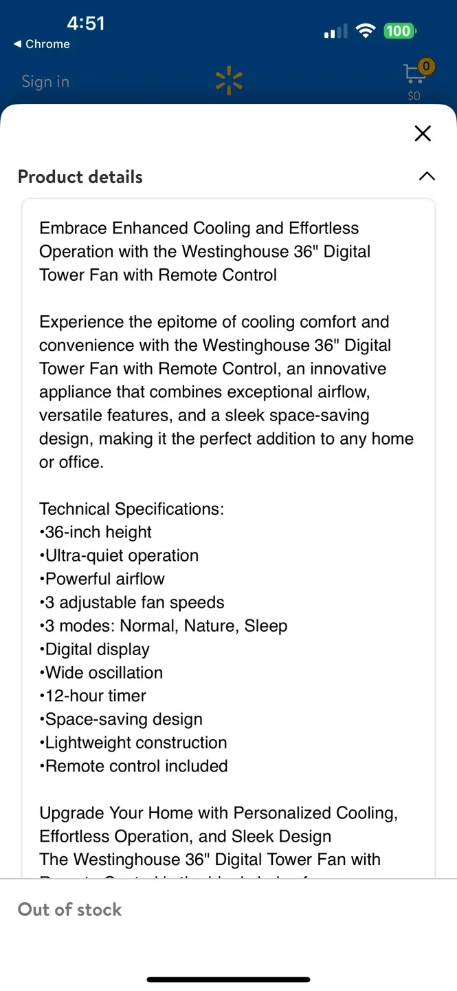 Westinghouse 36-inch Digital Tower Fan with Remote image indicator(6)