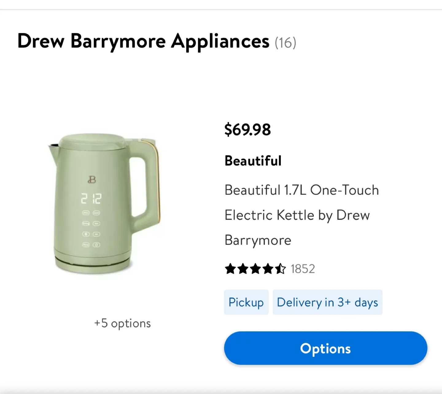 Beautiful 1.7L Programmable Electric Kettle by Drew Barrymore image indicator(2)