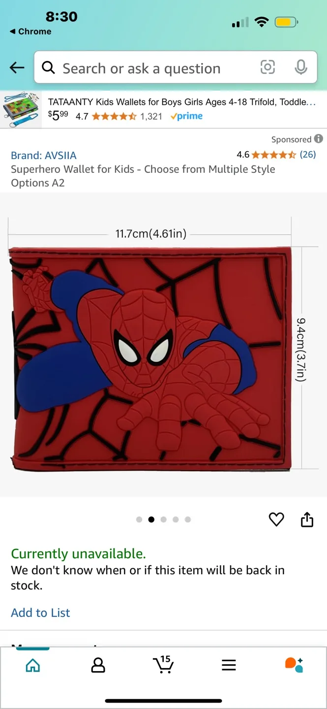 Spiderman Wallet + Marvel Wallet image indicator(4)
