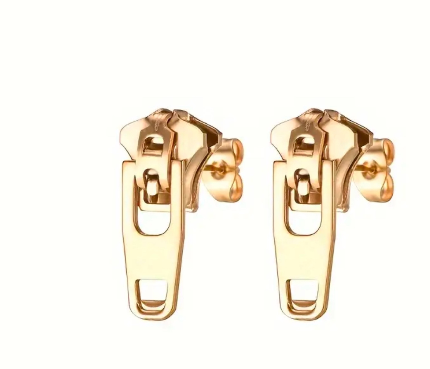 New Gold tone  Zipper Earrings