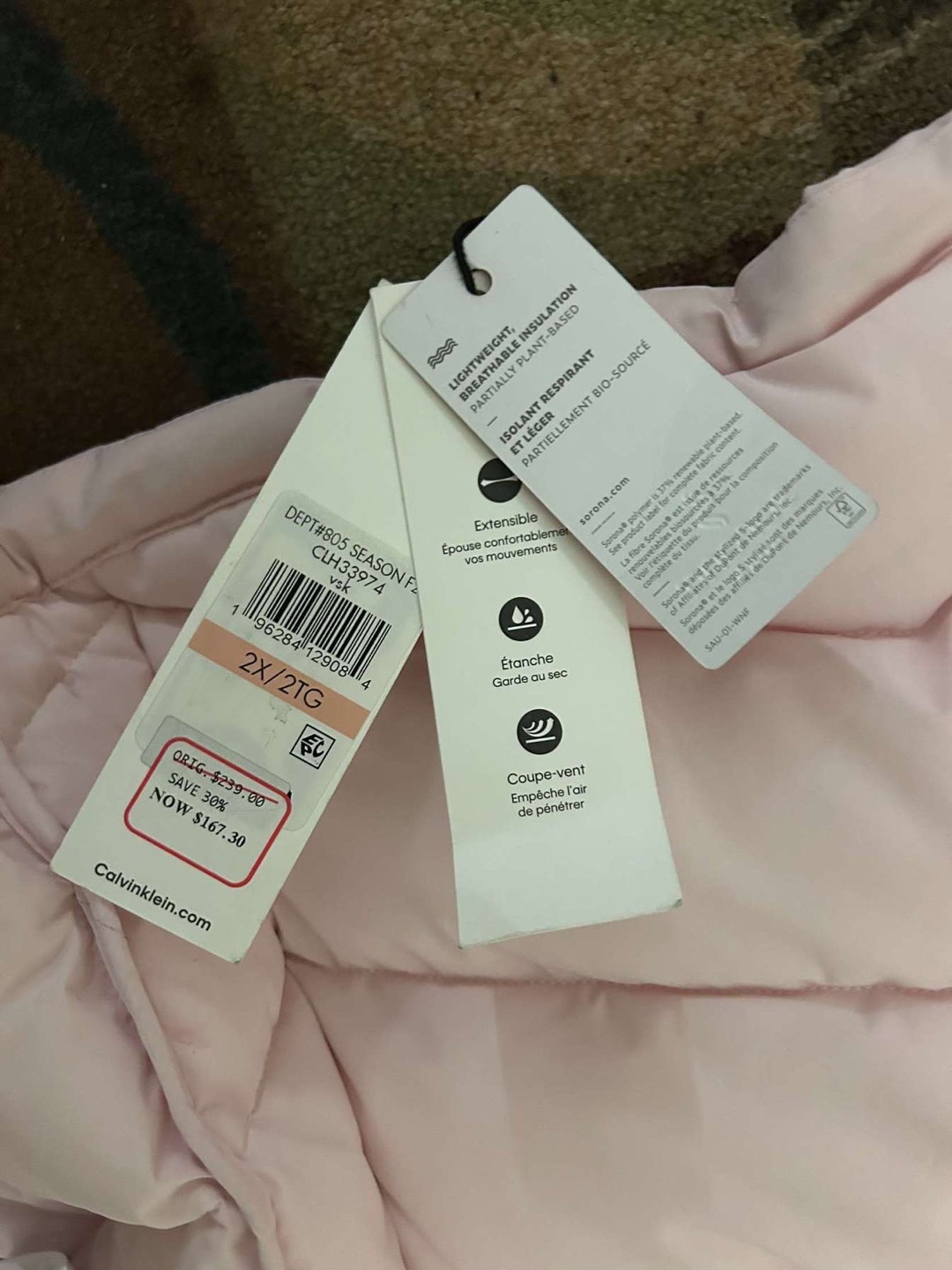 Calvin Klein Pink Hooded Puffer Jacket - photo 3