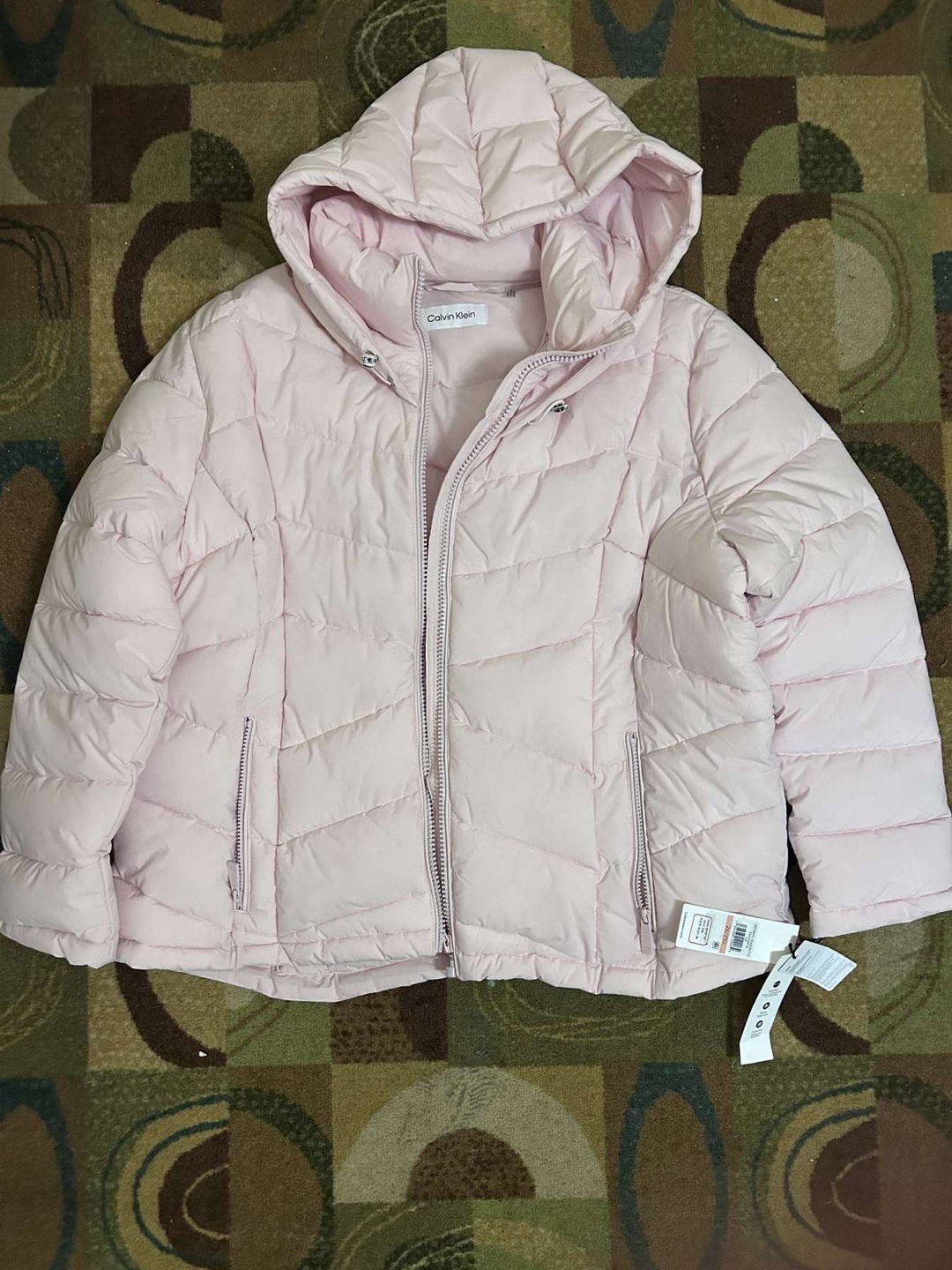 Calvin Klein Pink Hooded Puffer Jacket