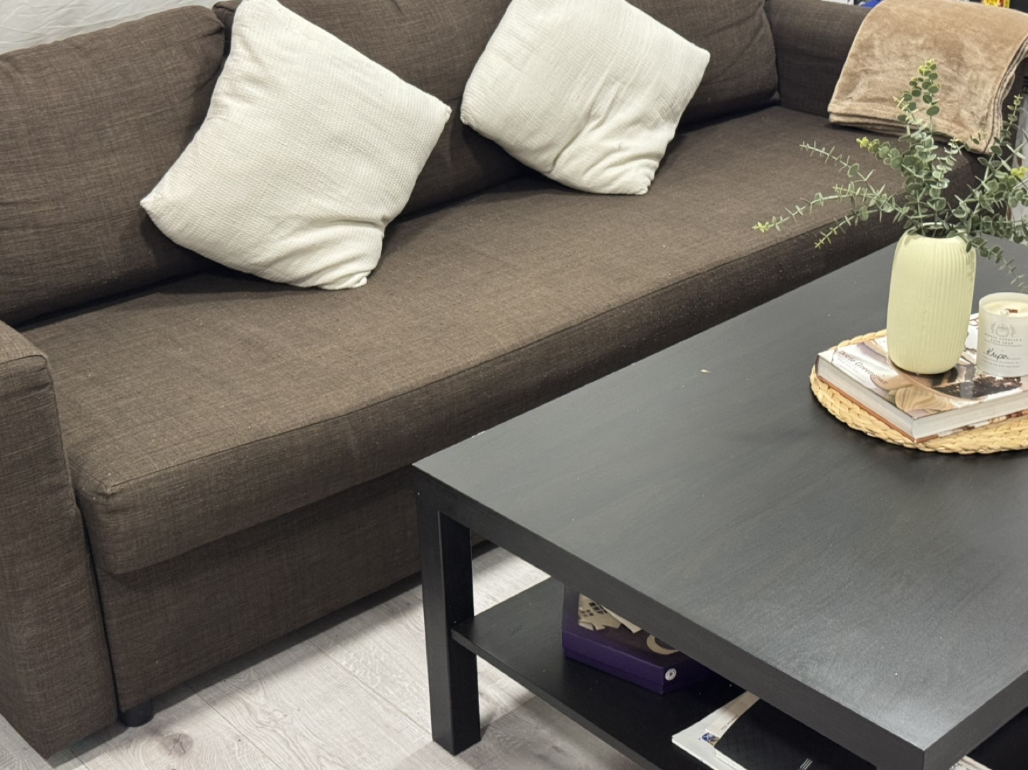 Coffe table and Brown IKEA Friheten Sofa Bed - photo 4