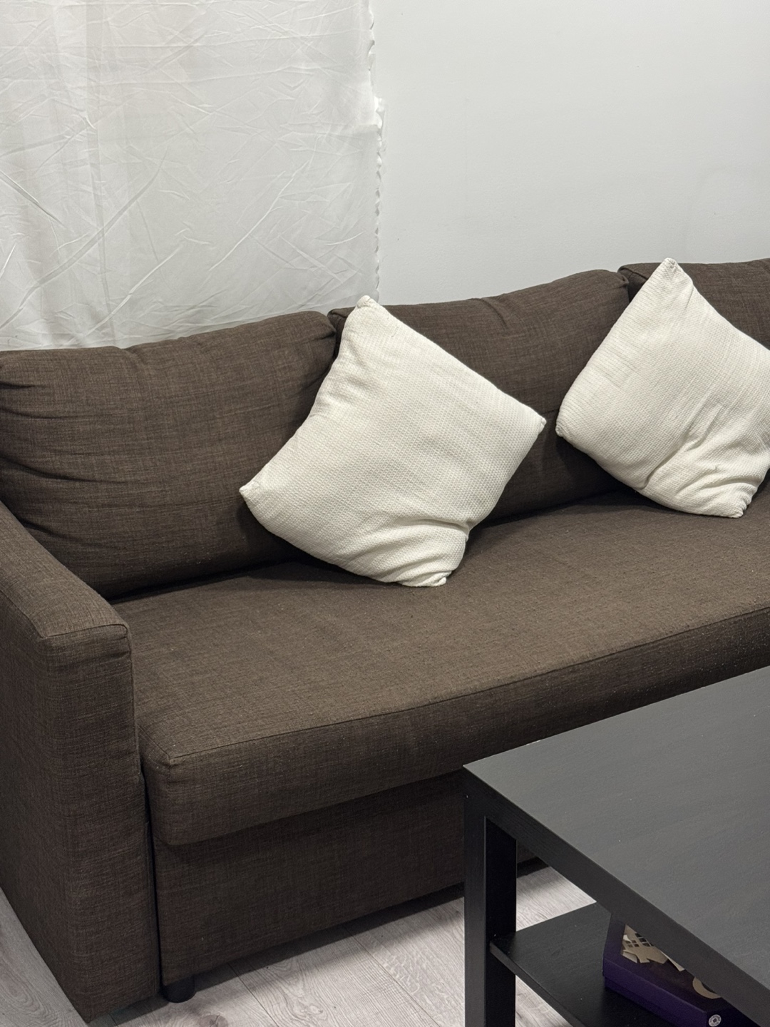 Coffe table and Brown IKEA Friheten Sofa Bed - photo 2