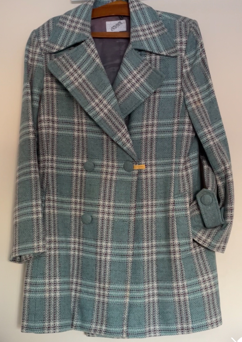 Vintage Double Breasted Plaid Jacket