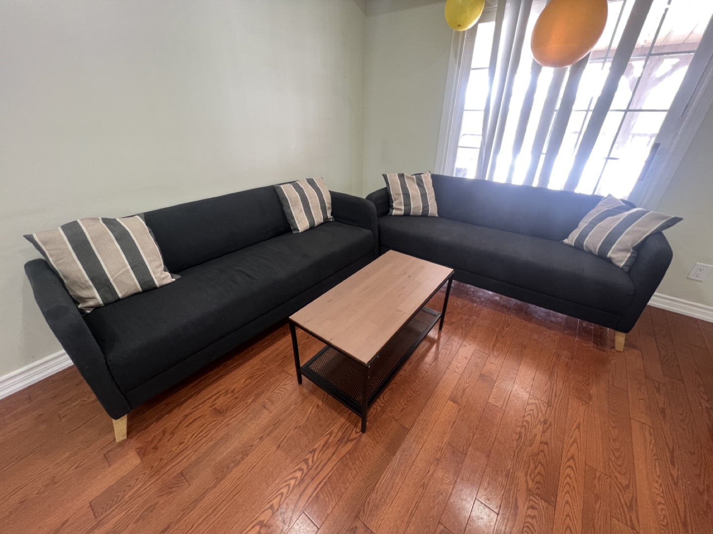 Dark Grey Sectional Sofa with Coffee Table