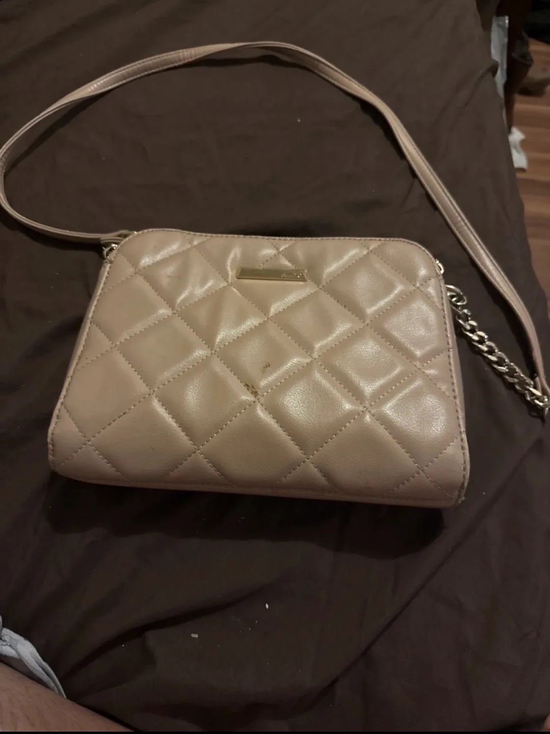 NWT Nine West Beige Quilted Crossbody Bag image indicator(2)