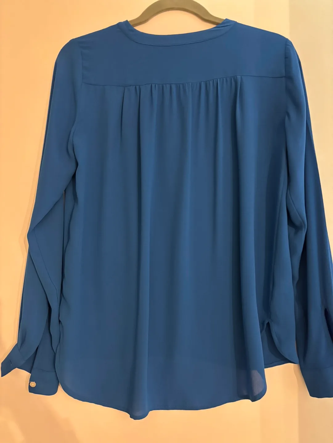 Ann Taylor LOFT Blue Long Sleeve Blouse image indicator(2)