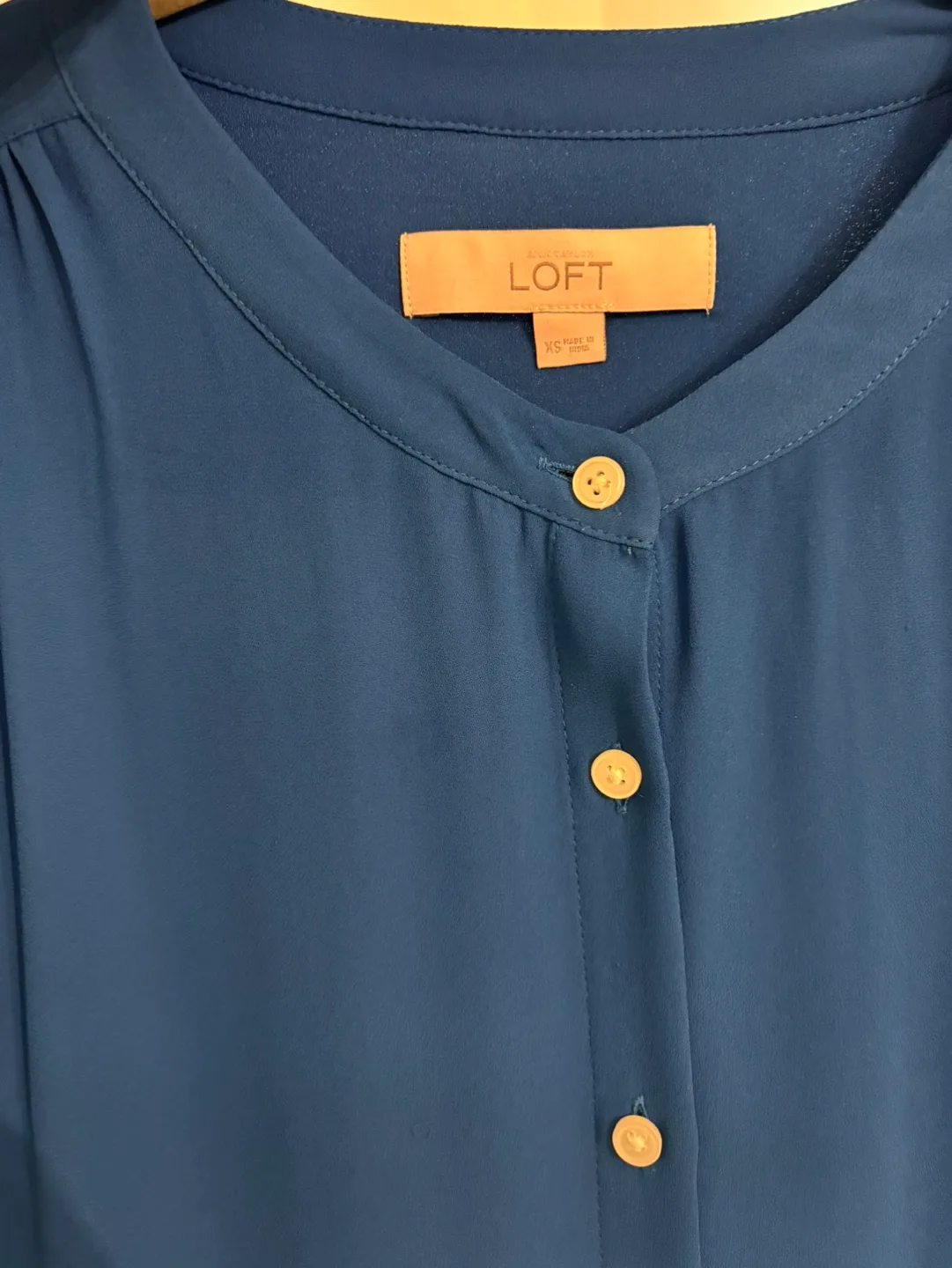 Ann Taylor LOFT Blue Long Sleeve Blouse image indicator(3)