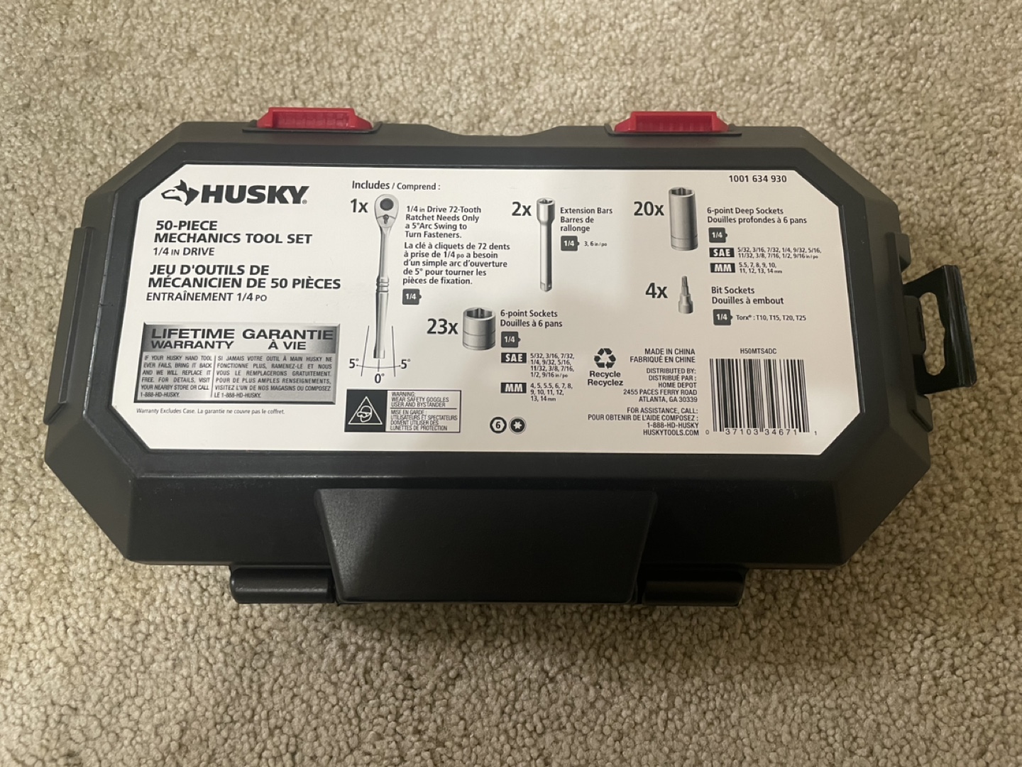 Husky 50-Piece Mechanics Tool Set 1/4-inch Drive - photo 2