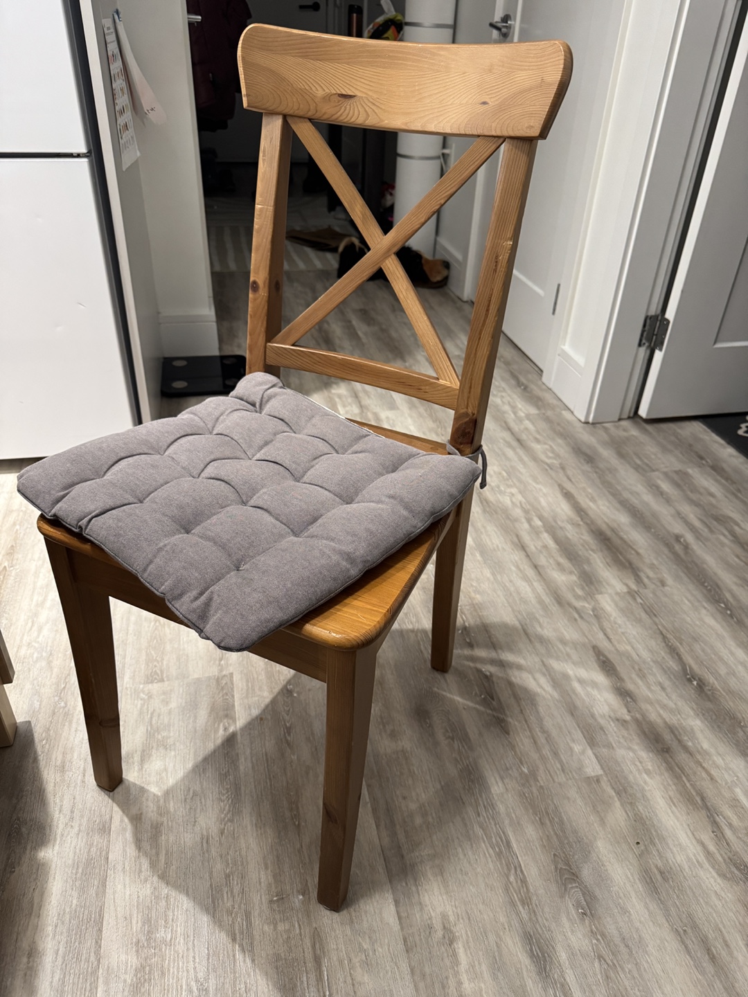 Pair of IKEA Ingolf Dining Chairs with Cushions - photo 4