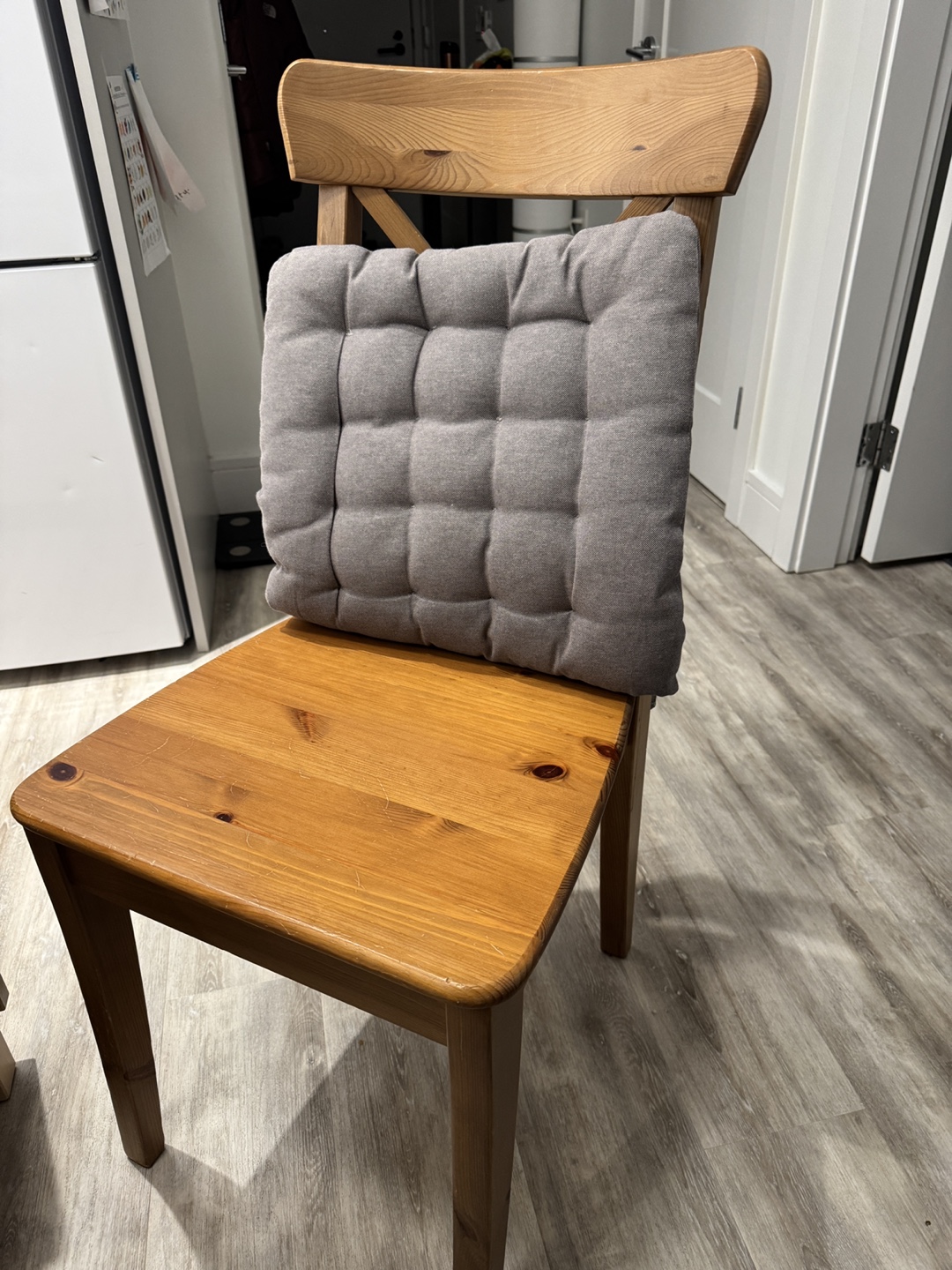 Pair of IKEA Ingolf Dining Chairs with Cushions - photo 5