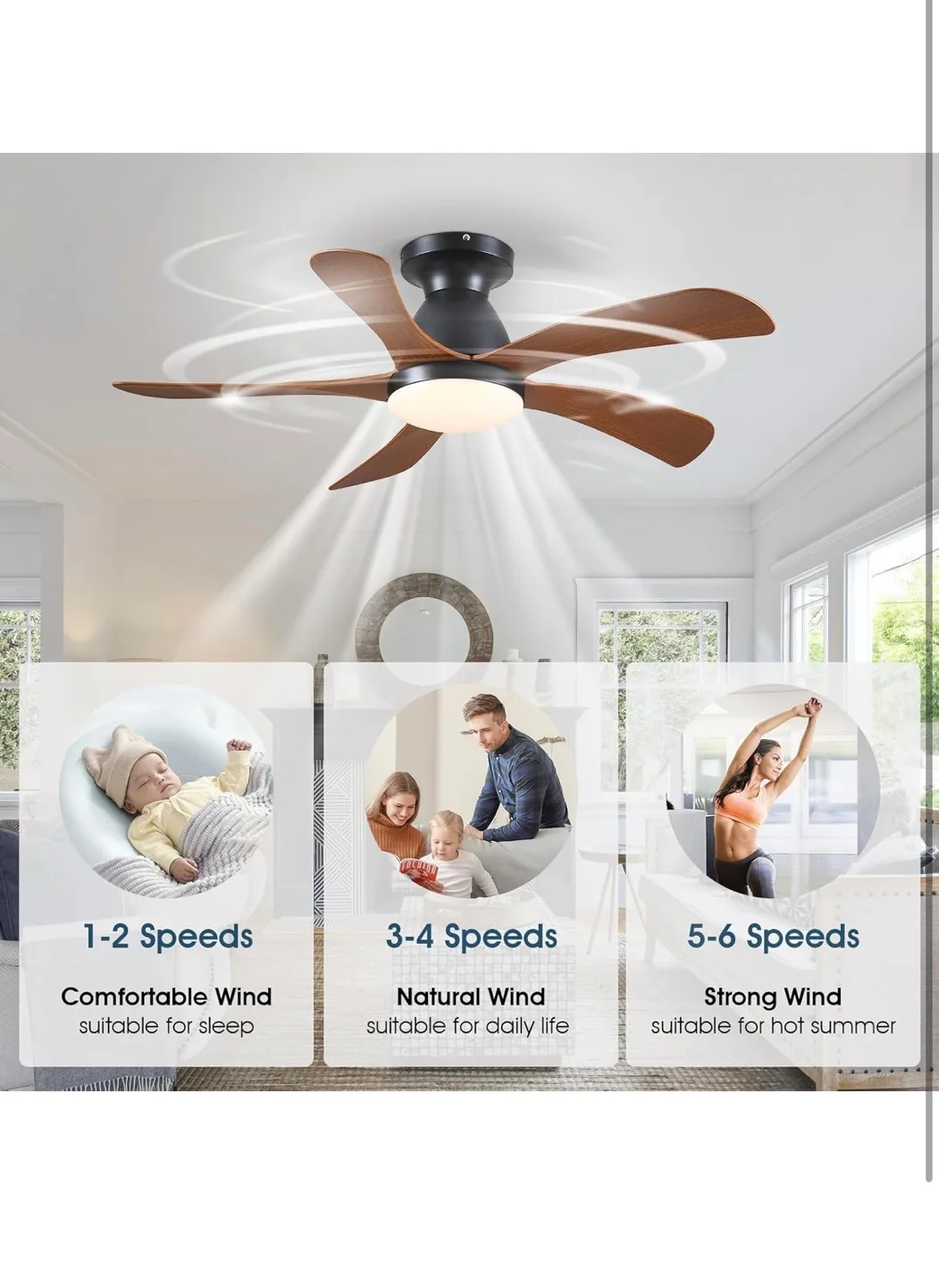 Modern Ceiling Fan with Light and Remote thumbnail
