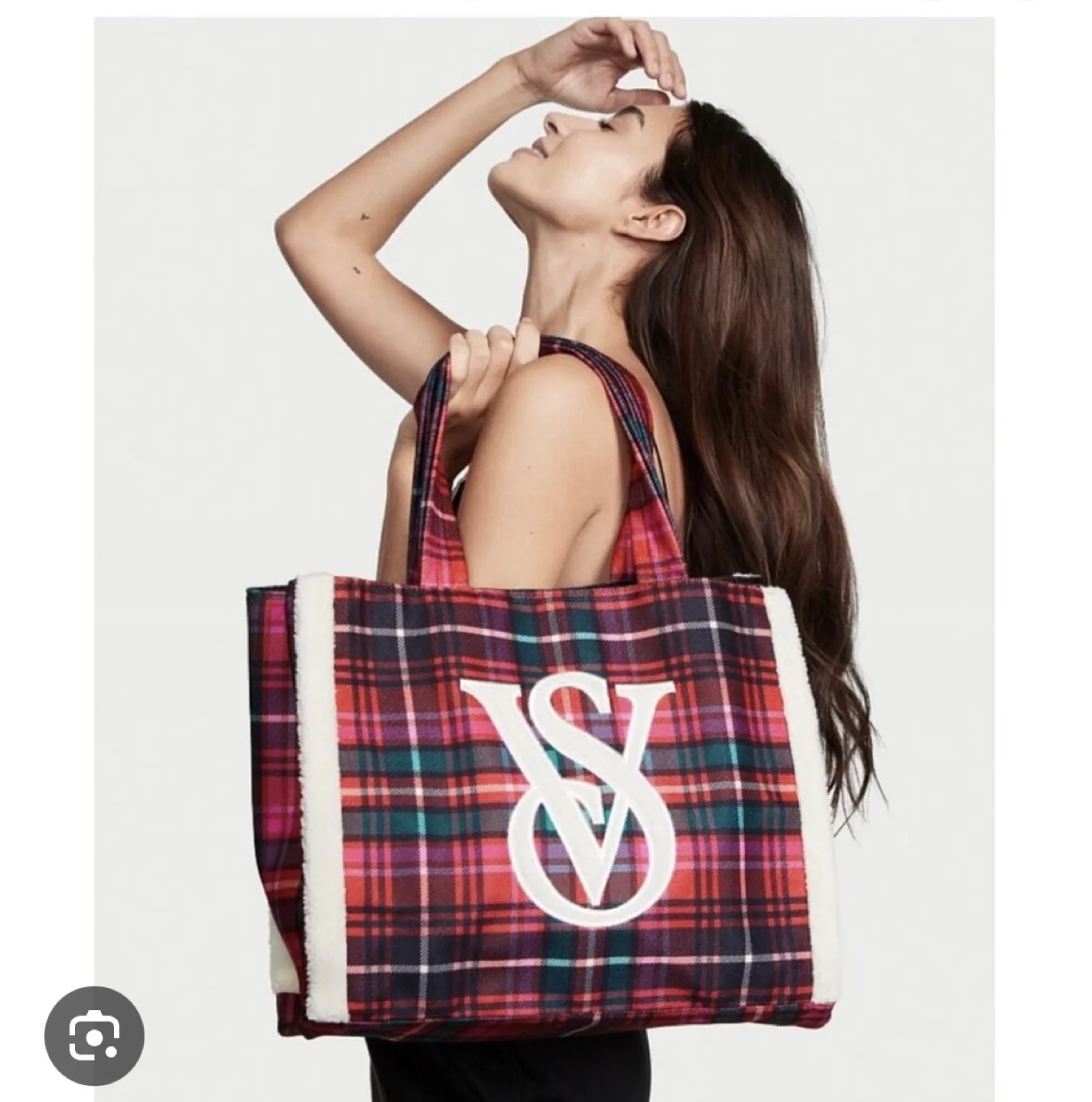 Victoria's Secret Red Plaid Tote Bag thumbnail