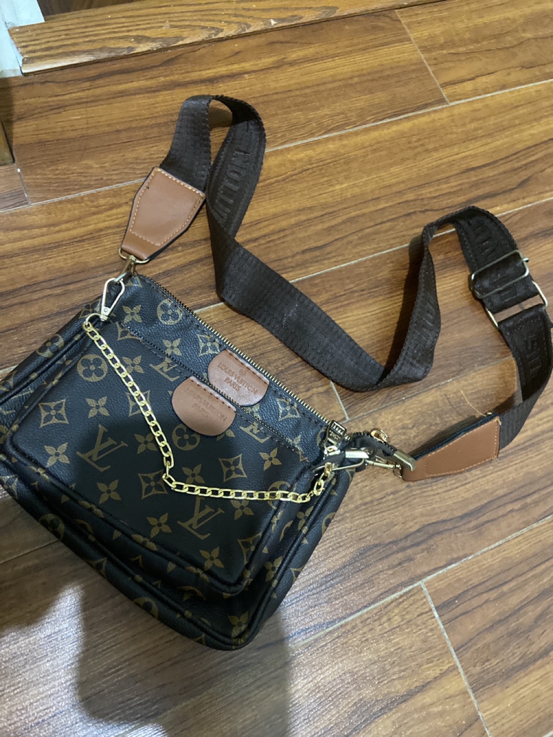 Brown Louis Vuitton Inspired Crossbody Bag
