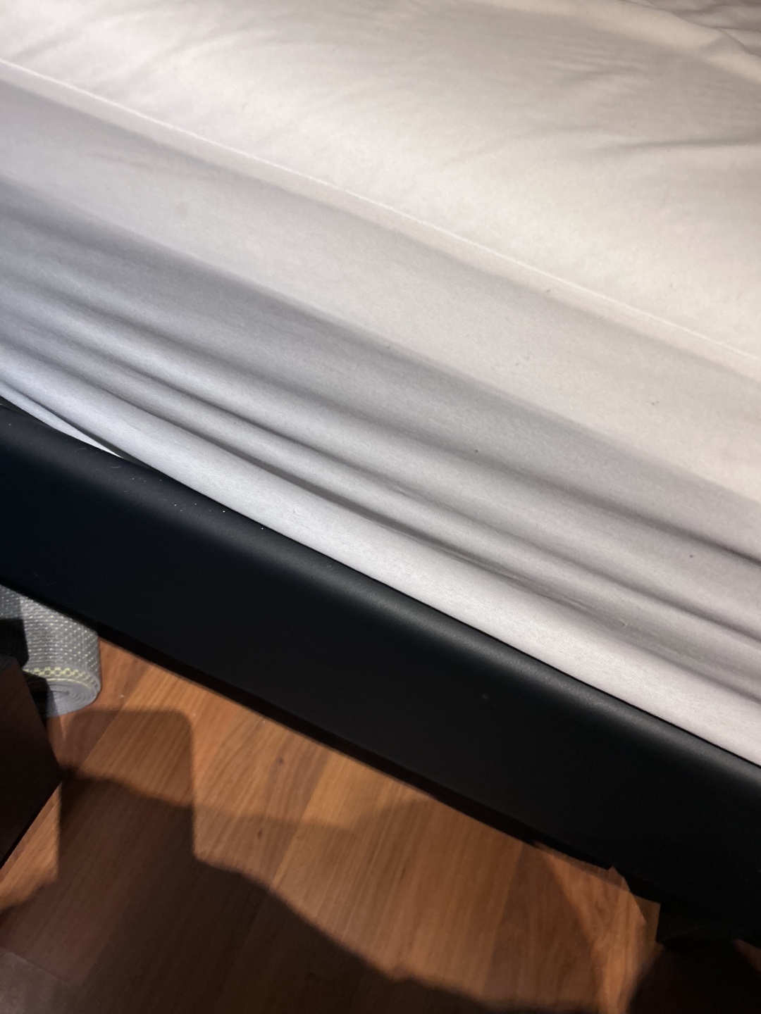 Black Faux Leather Bed Frame with Crystal Buttons - photo 4