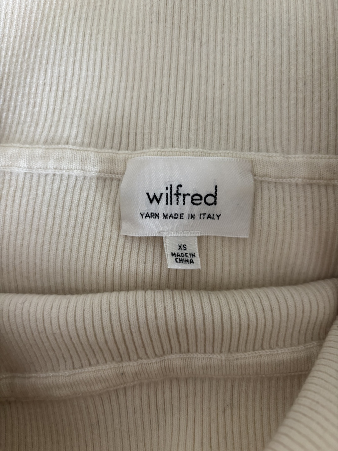 Wilfred Off-the-Shoulder Ribbed Knit Sweater - XS - photo 2