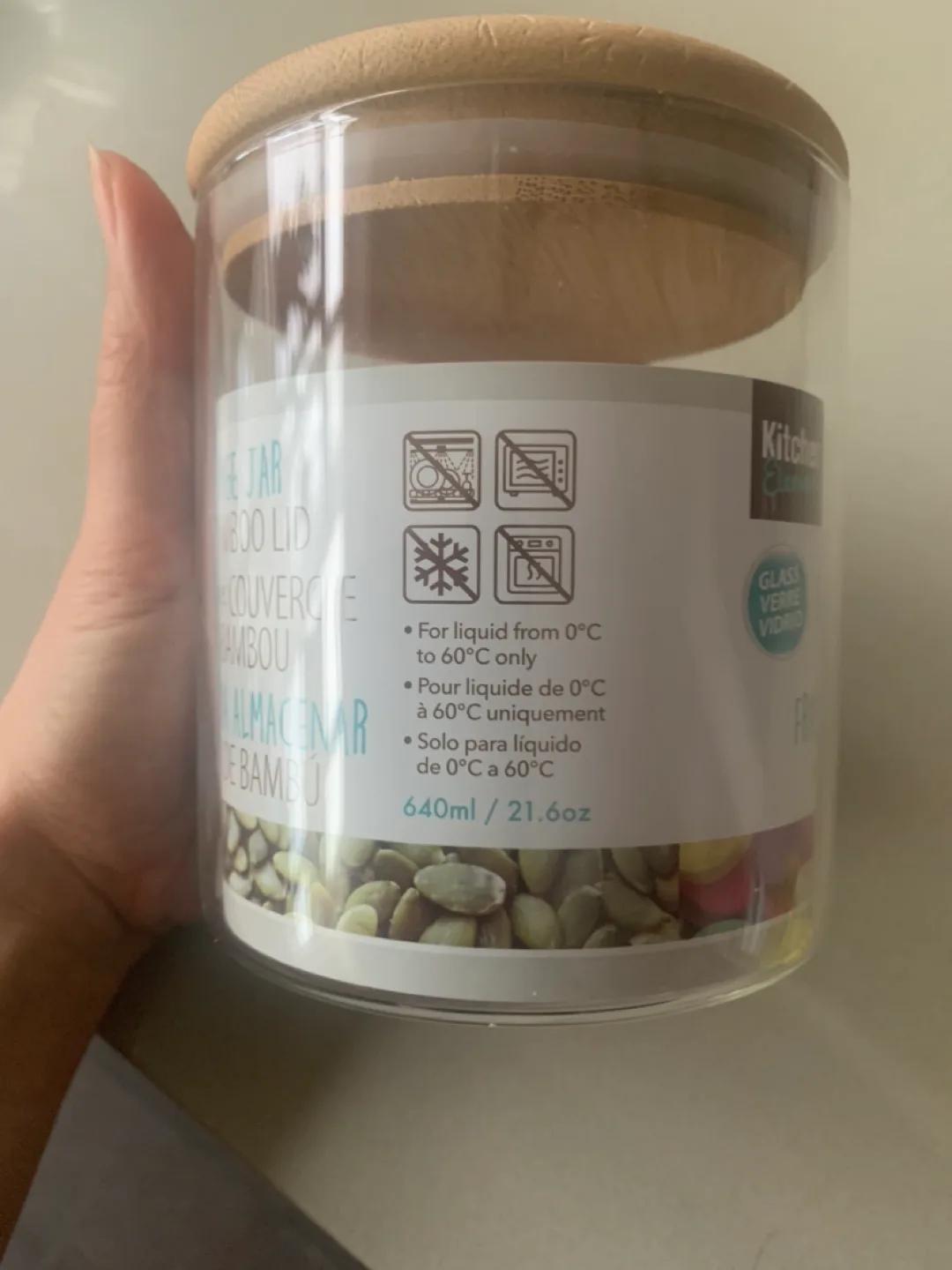 New glass Storage Jar with Bamboo Lid - 640ml image indicator(3)