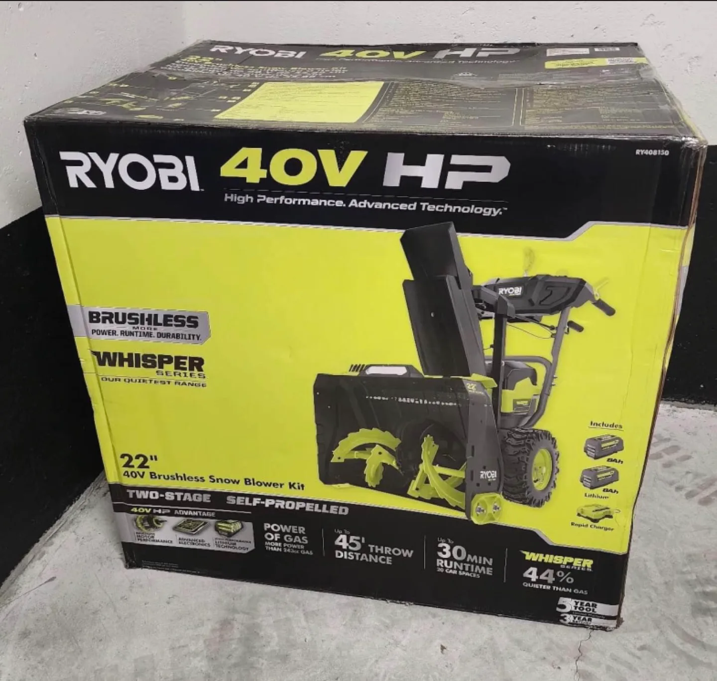 🔥NEW Snow Blower Ryobi 40V HP 22-inch image indicator(2)