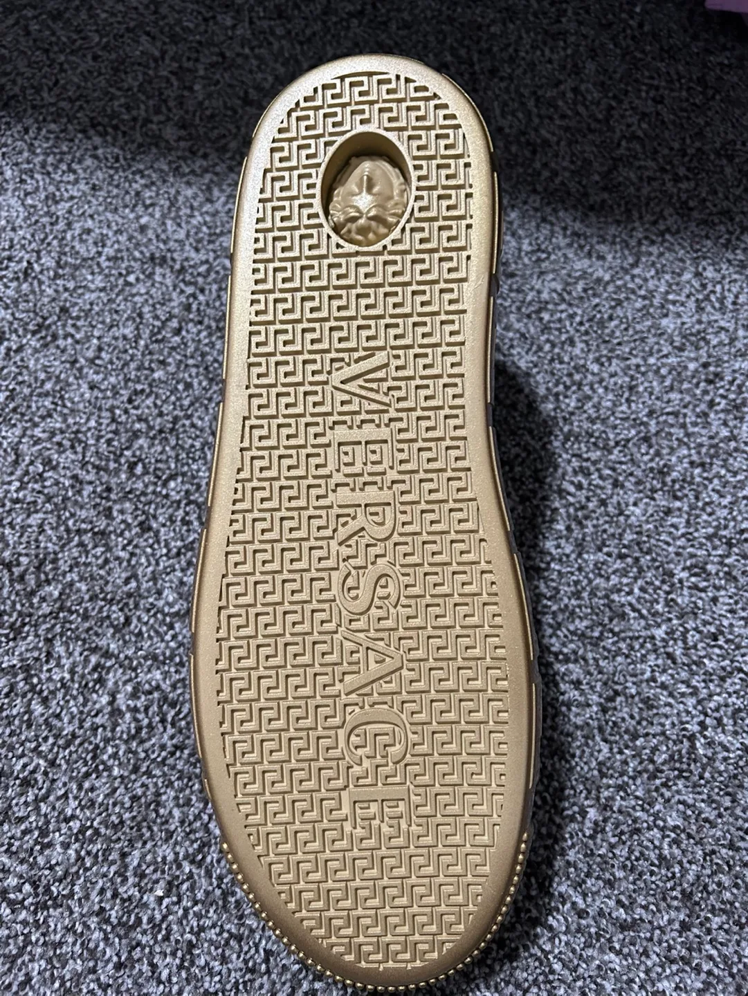 Versace White Leather Sneakers with Gold Accents image indicator(5)