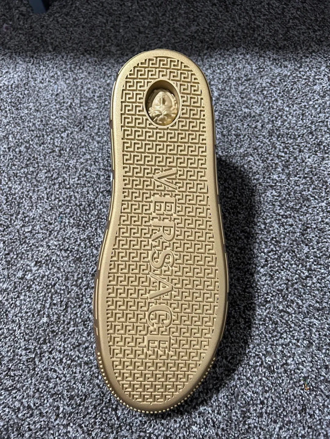 Versace White Leather Sneakers with Gold Accents image indicator(2)