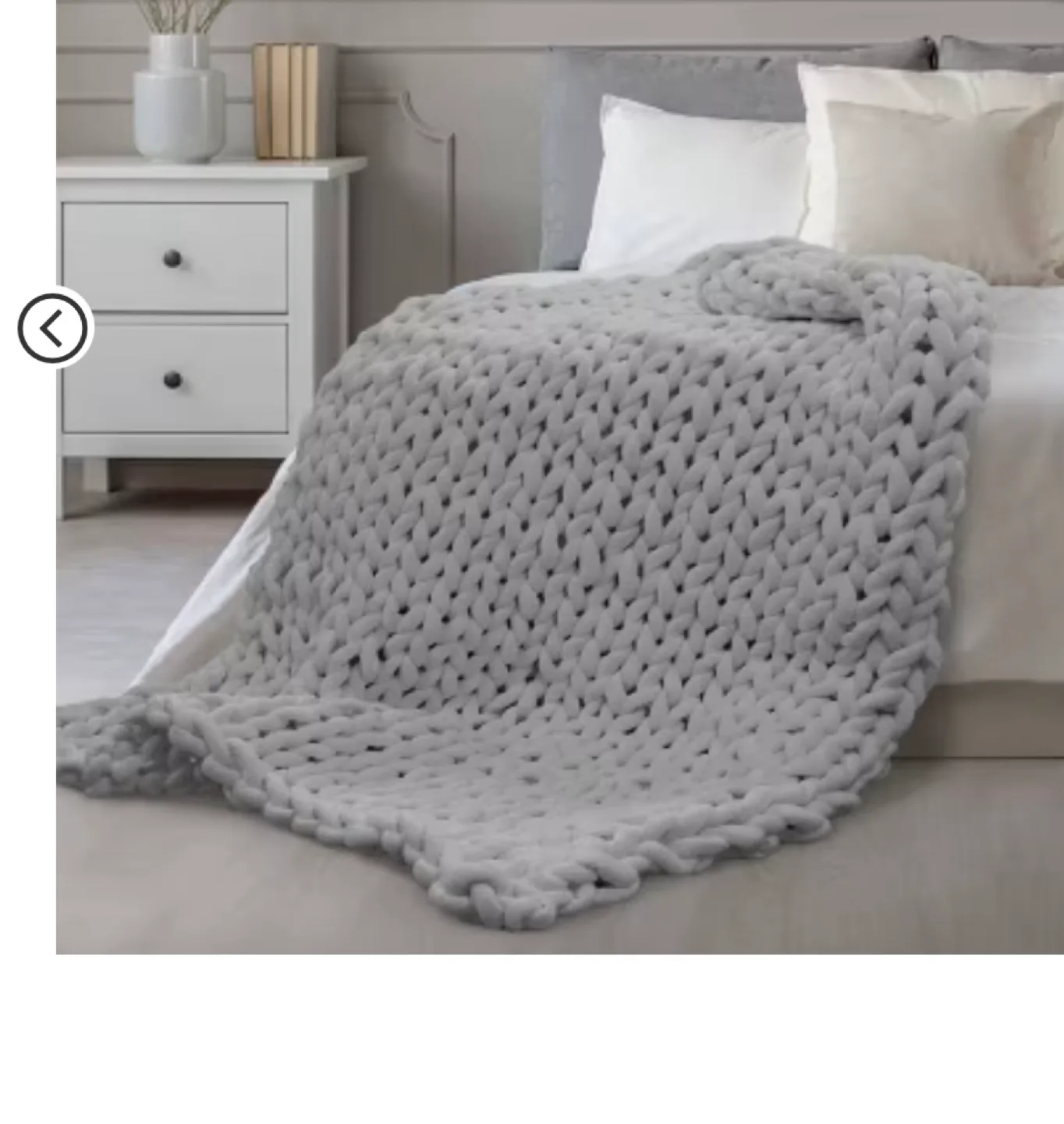 NEW Weighted Chunky Knit Throw Blanket - Grey image indicator(2)