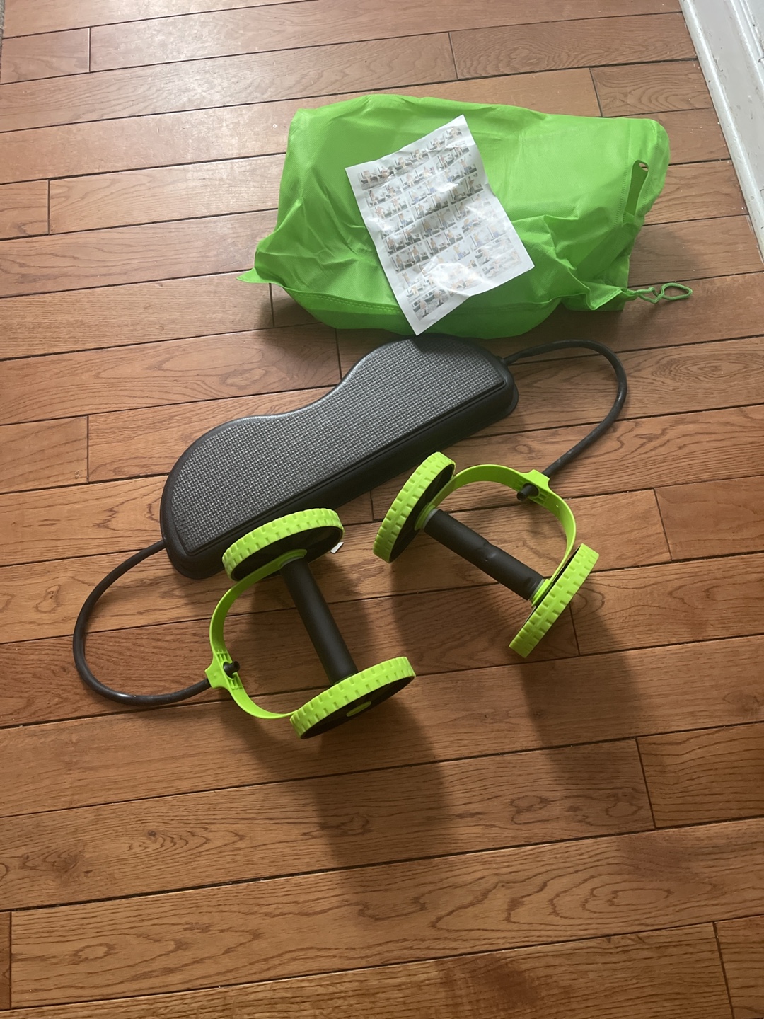 Core Strengthening Wheel with Resistance Bands
