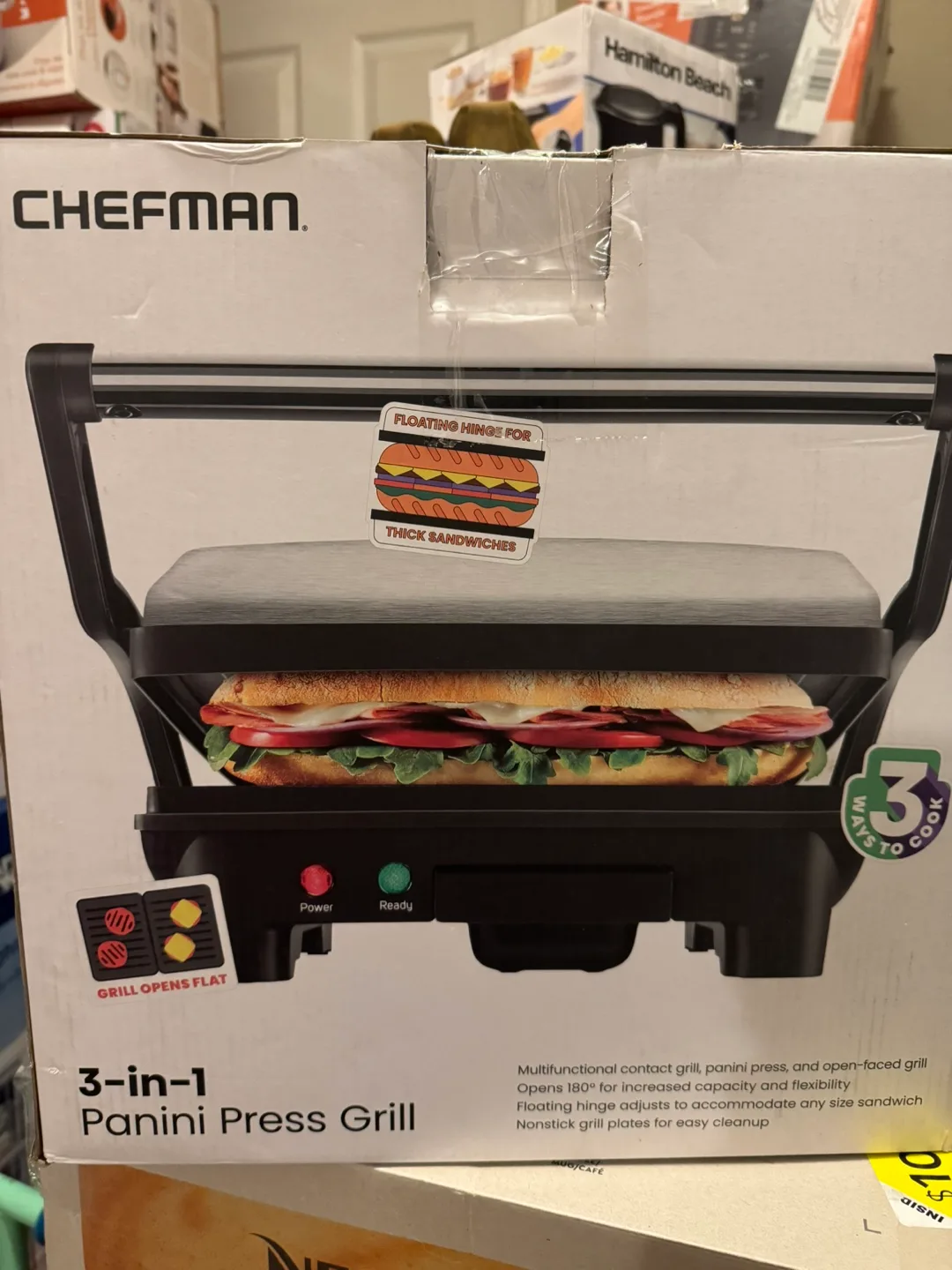 Chefman 3-in-1 Panini Press Grill - New in Box image indicator(2)