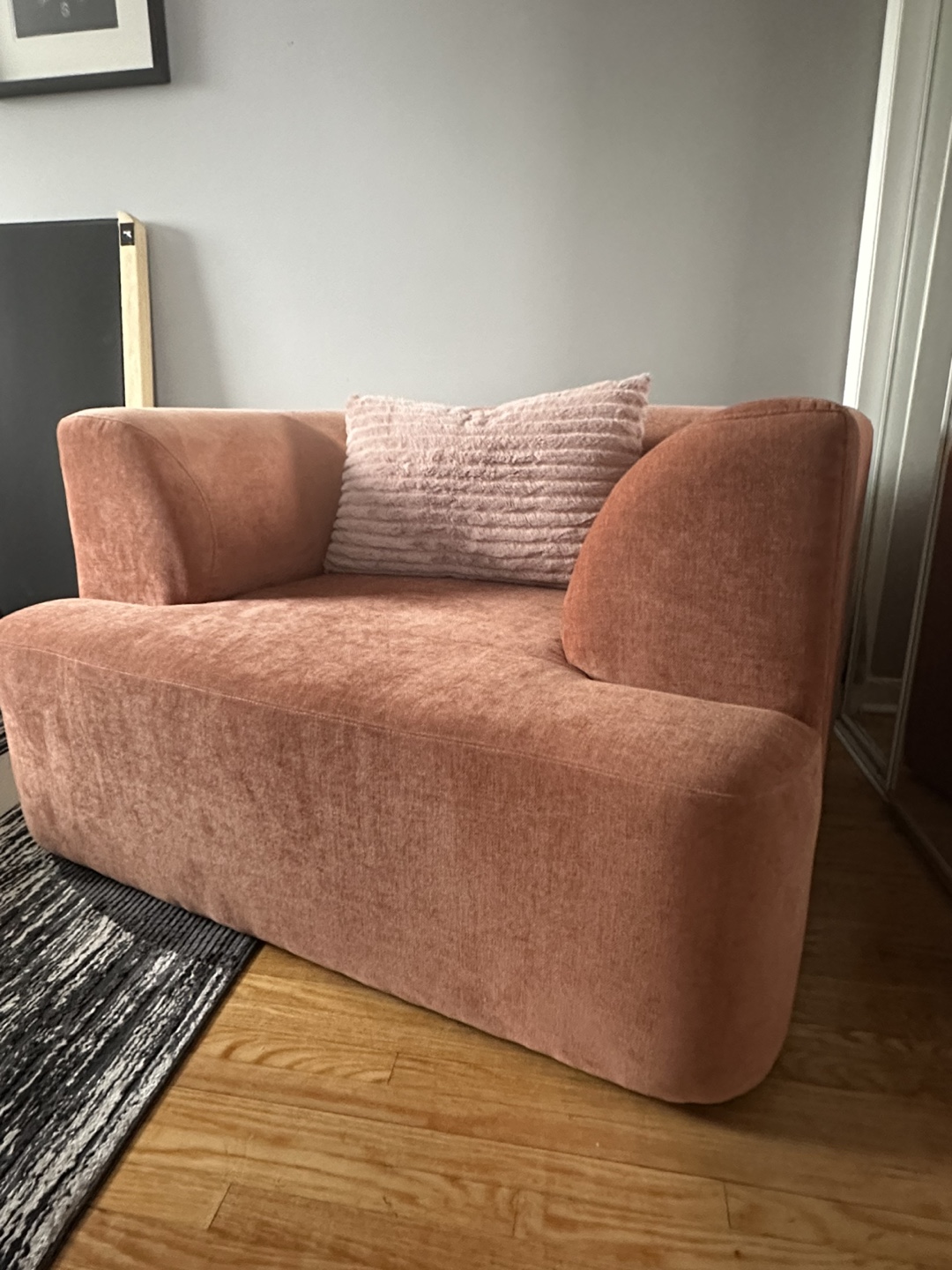 Coral Velvet Armchair