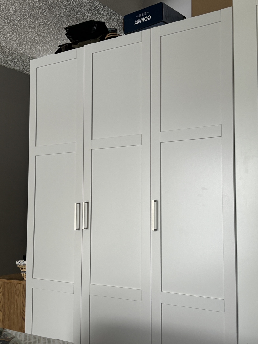 White 3-Door Wardrobe Armoire