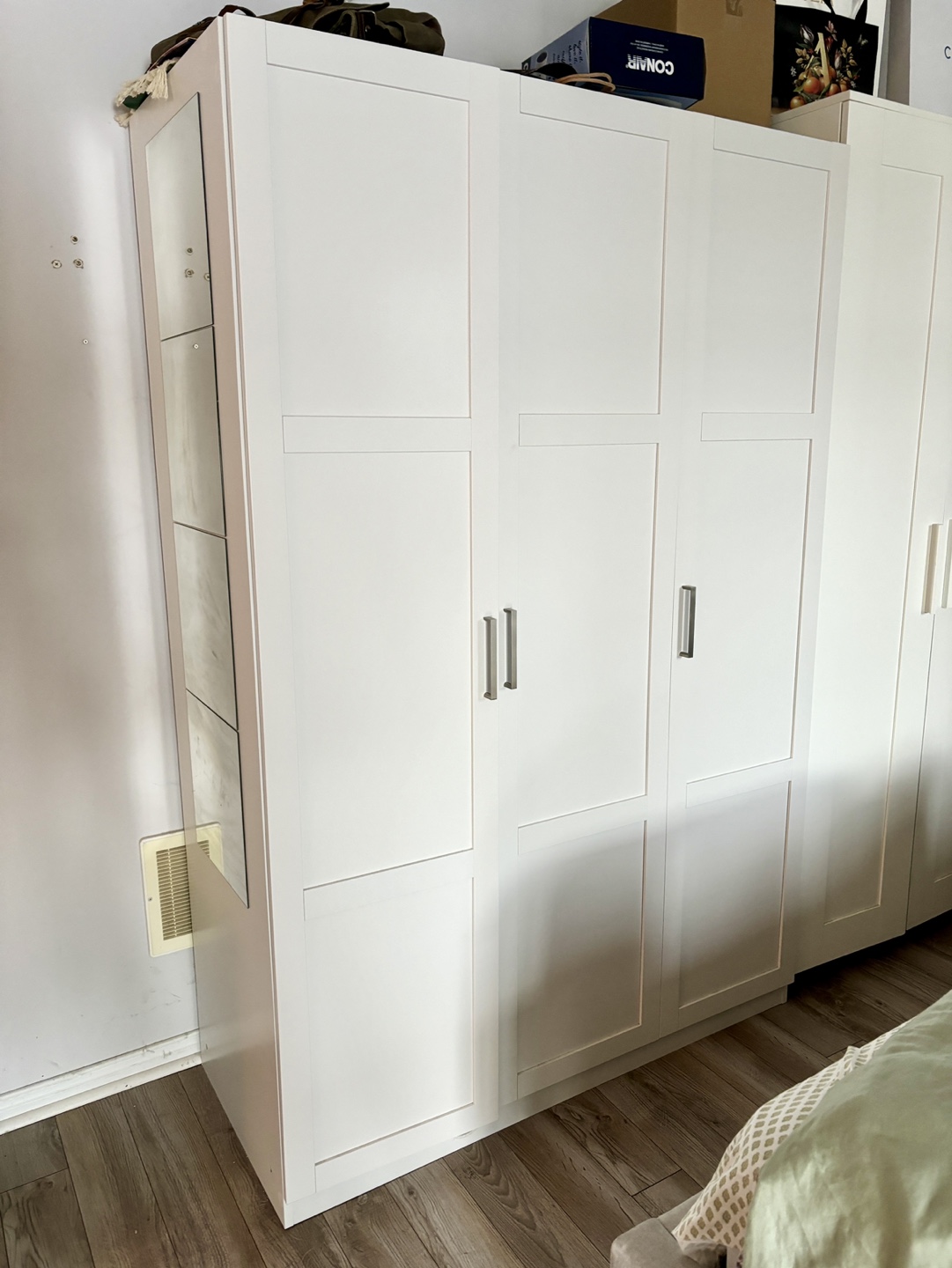 White 3-Door Wardrobe Armoire - photo 5