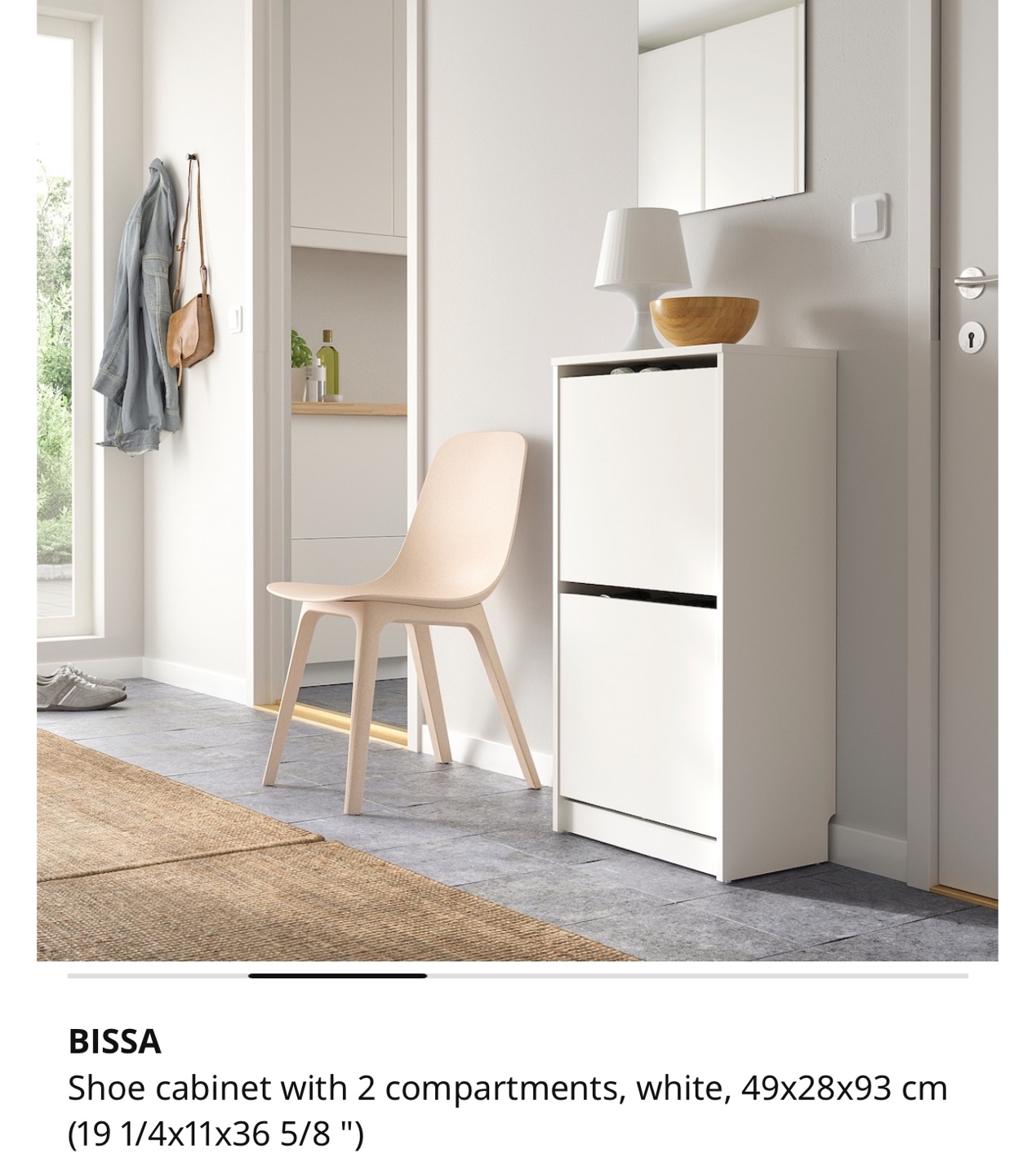 IKEA BISSA Shoe Cabinet - White