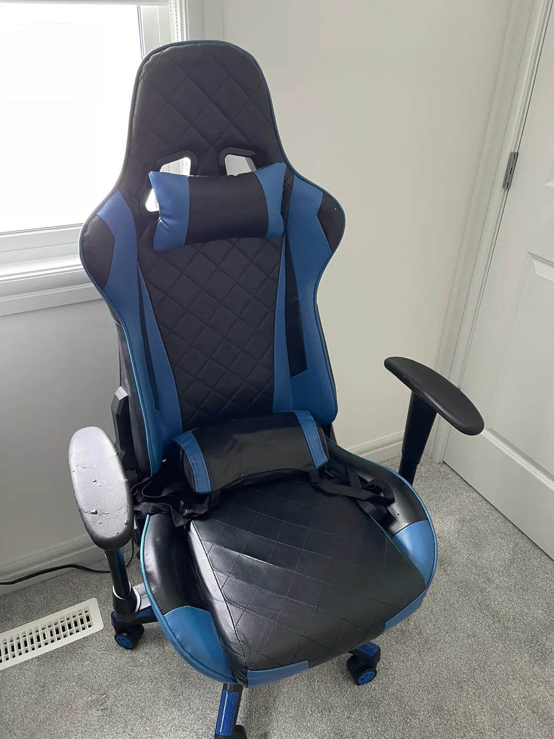 Gaming Chair - Blue and Black thumbnail