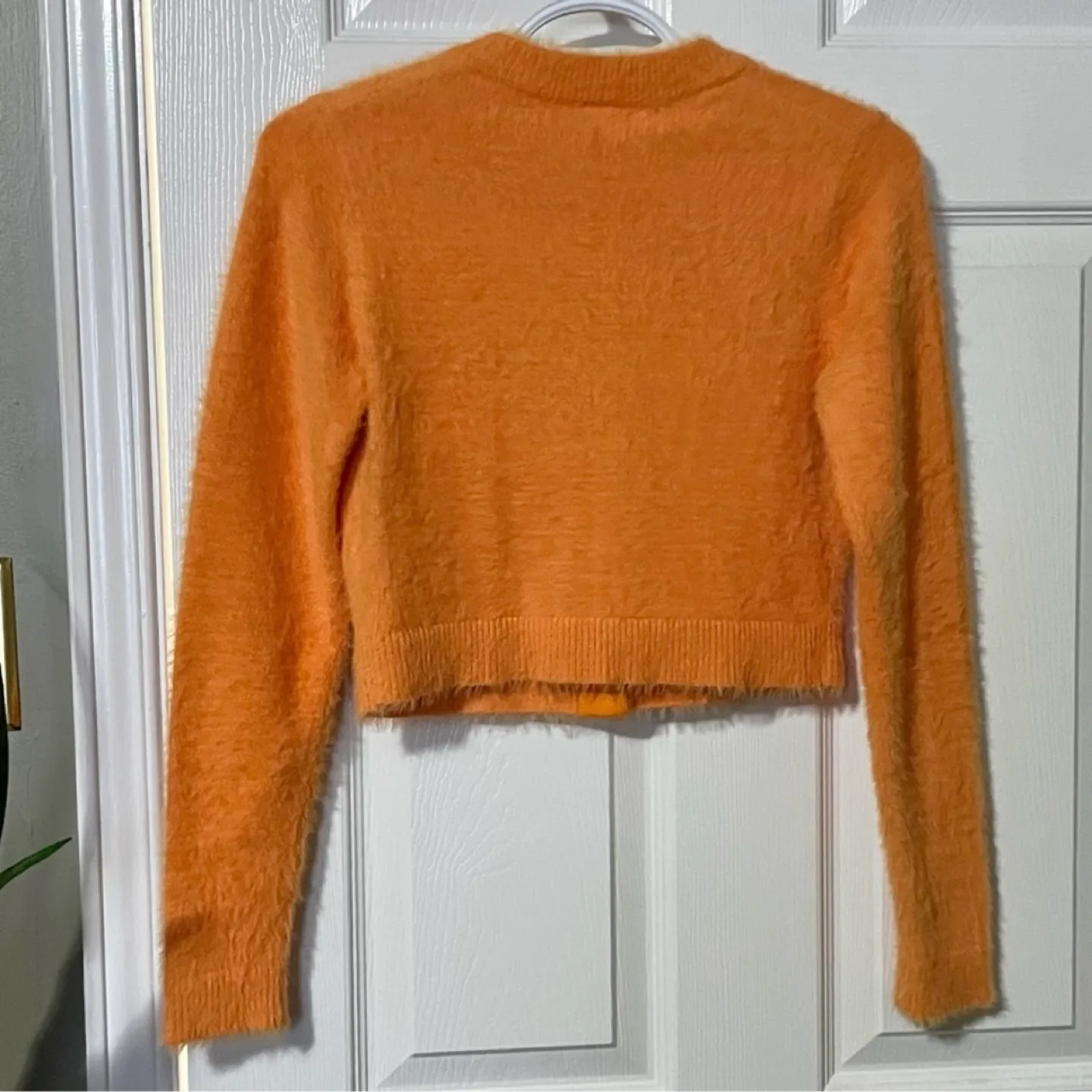 Zara Super Soft Orange Fuzzy Cardigan in Mint Condition image indicator(8)