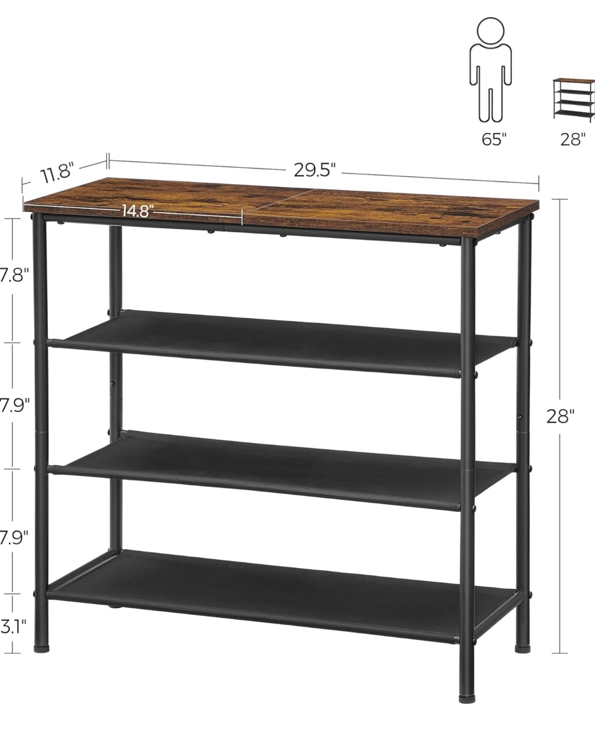 New Four-Tier Shoe Rack with Rustic Top - photo 2