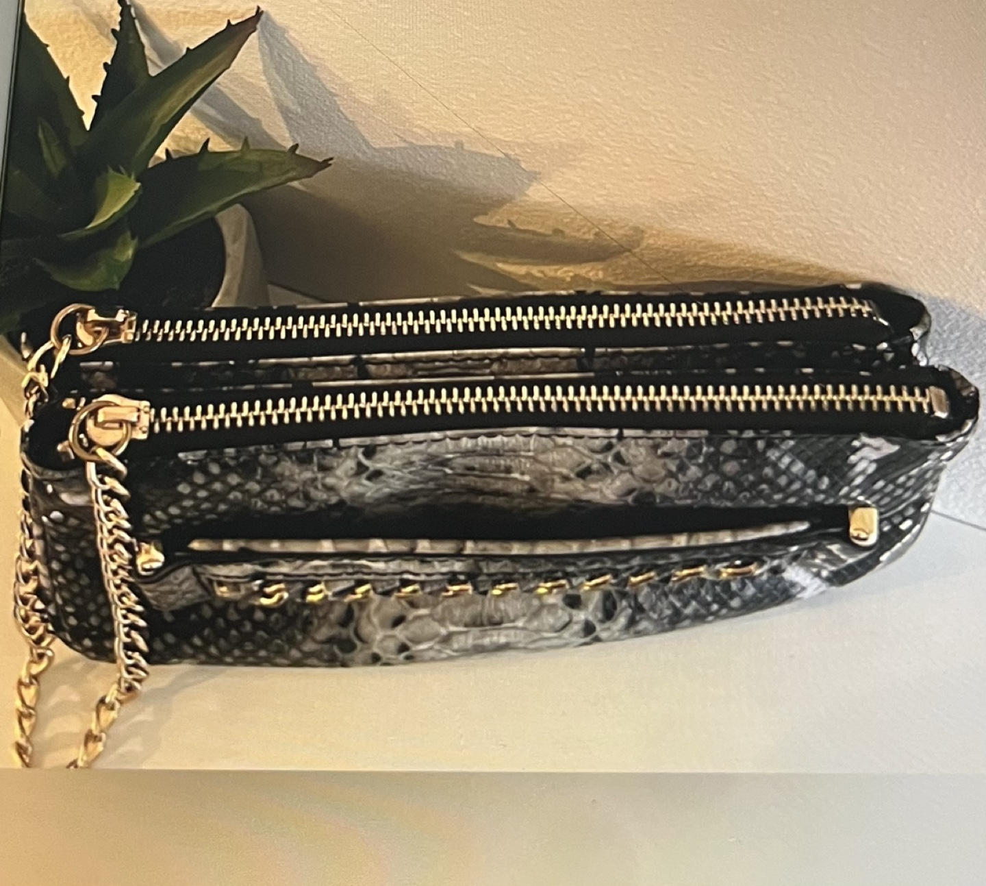 Bebe Lottie Snakeskin Chain Wallet - photo 4