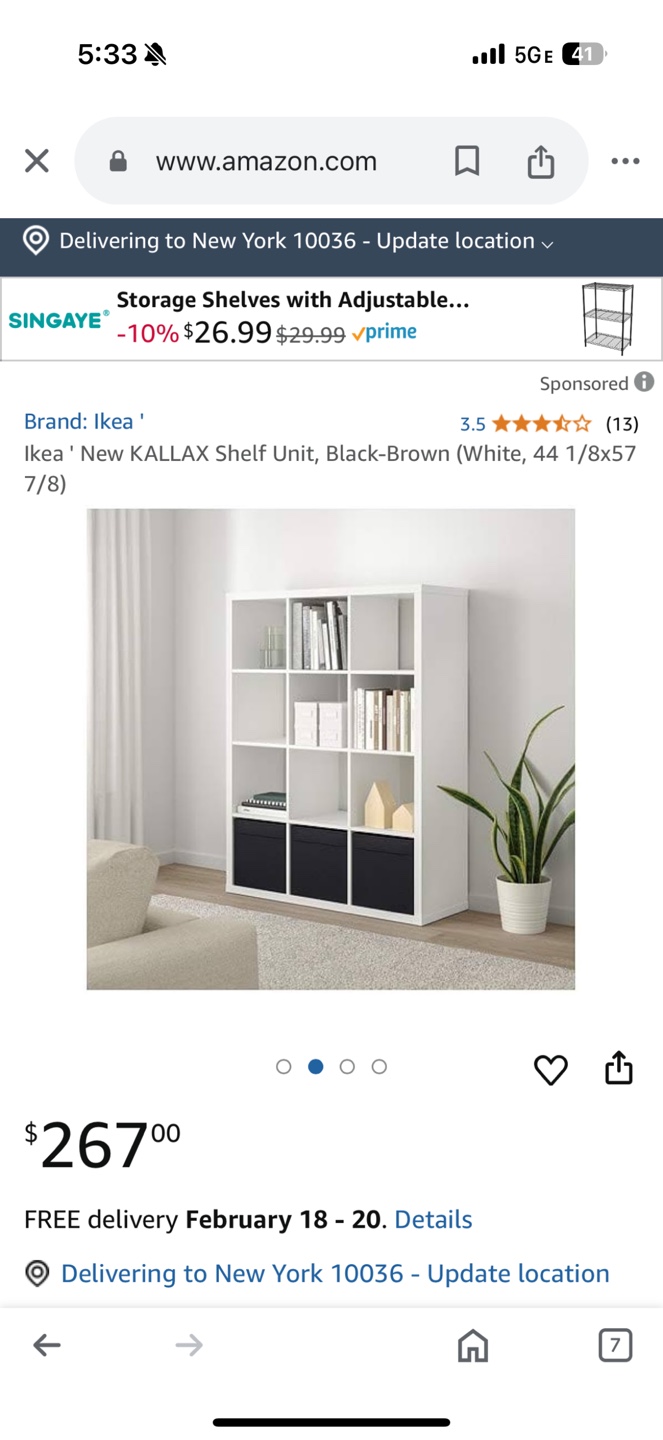 IKEA Kallax 3x4 Cube Shelving Unit - White - photo 2