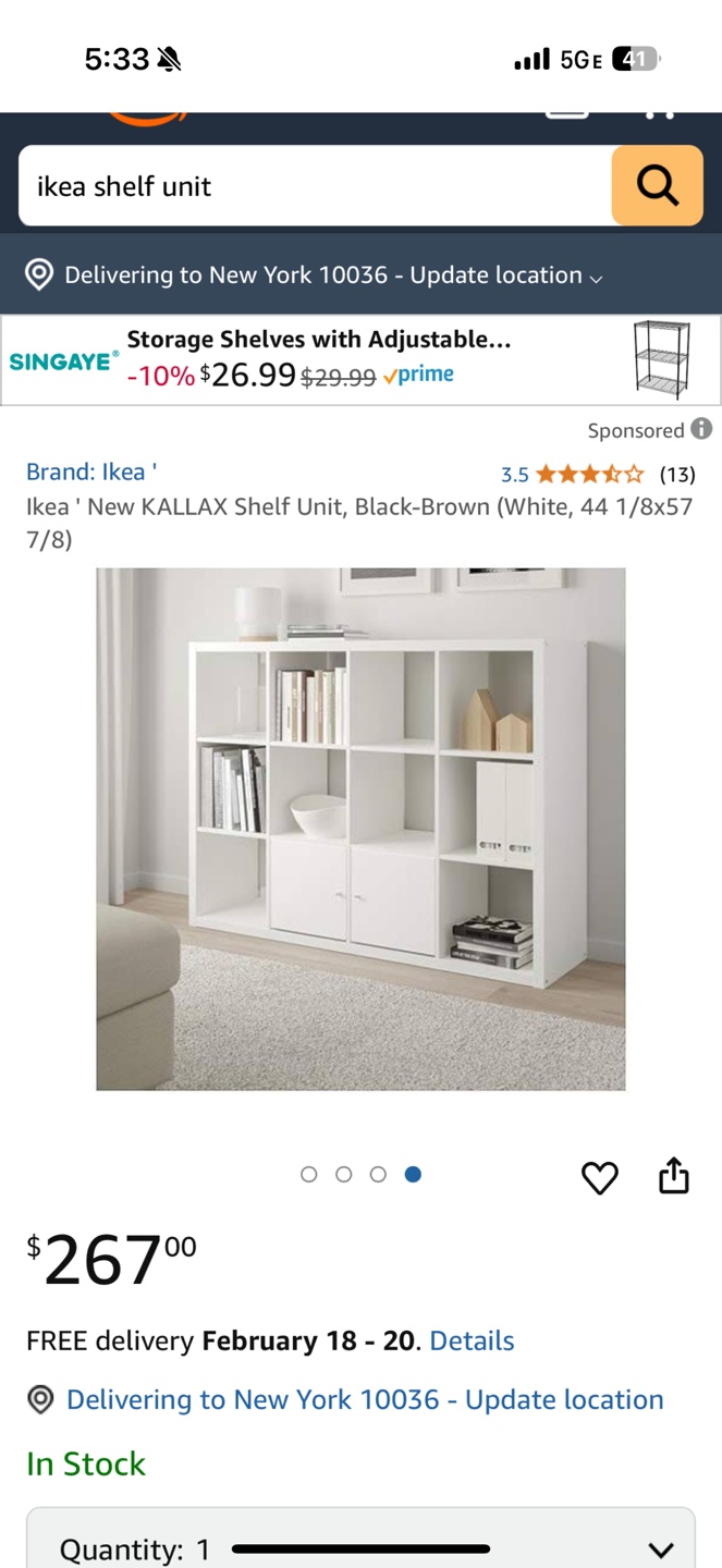 IKEA Kallax 3x4 Cube Shelving Unit - White - photo 3