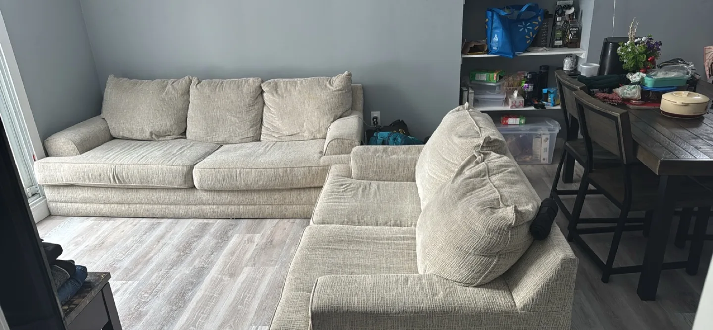 Beige Fabric Sofa Set 5 seater thumbnail