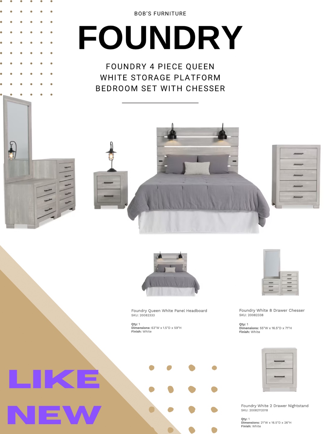 FOUNDRY 4 PIECE BEDROOM SET