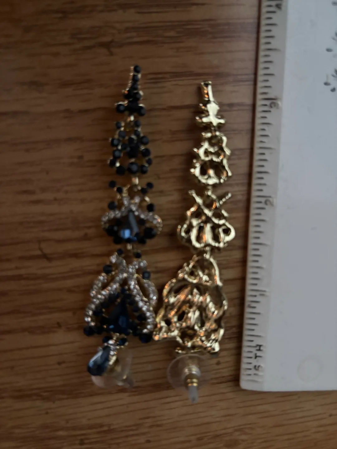 Elegant Blue Crystal Post Dangle Earrings image indicator(3)