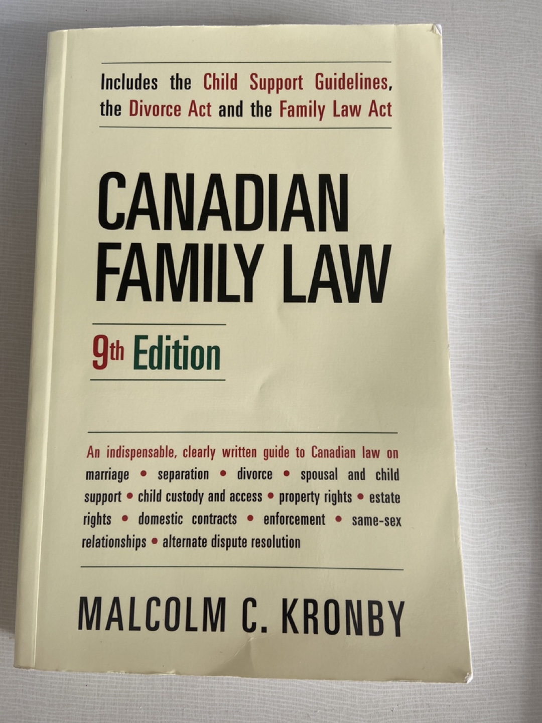 Canadian Family Law 9th Edition Textbook