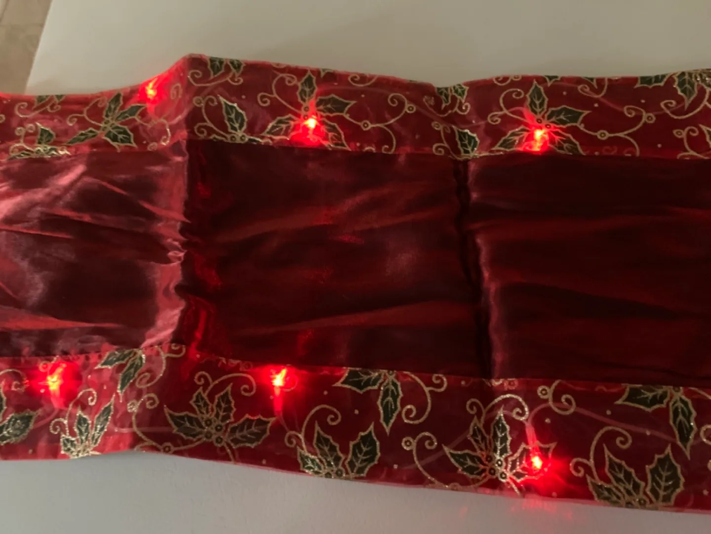 Red LED Christmas Table Runner image indicator(2)