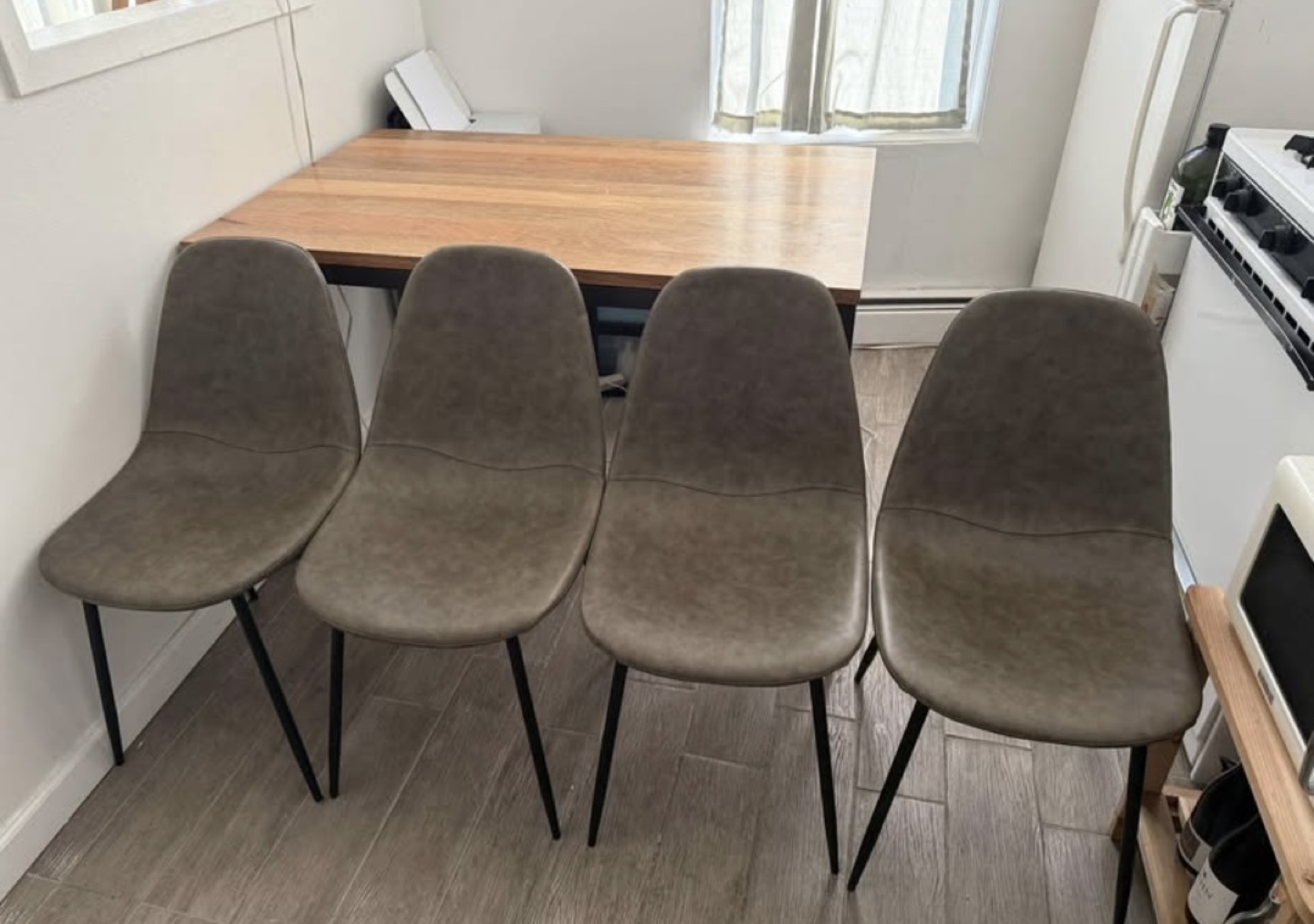 4 All Modern Kody Vegan Leather Side Chairs