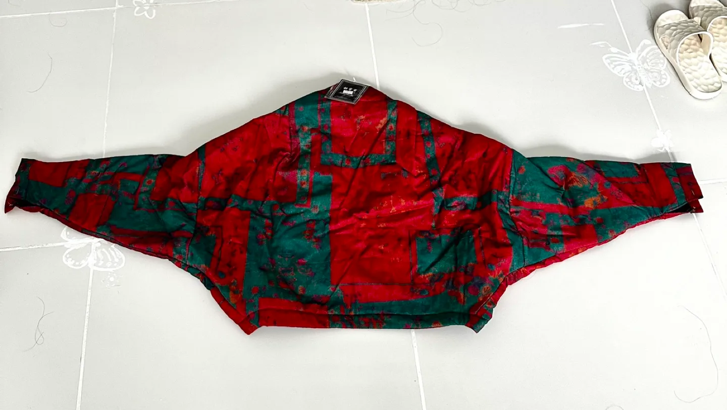 Vintage Red and Green Floral Padded Jacket image indicator(4)