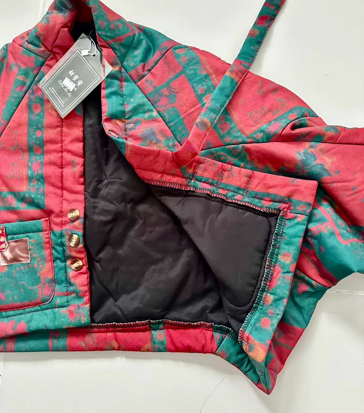 Vintage Red and Green Floral Padded Jacket image indicator(6)