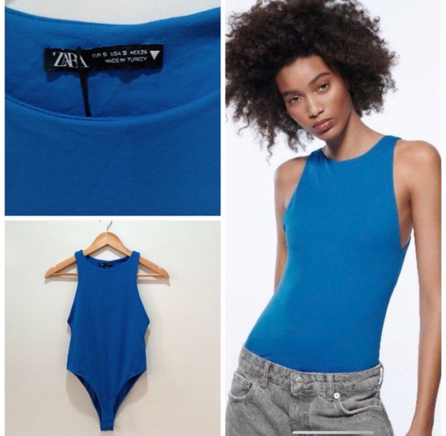 Zara Blue Bodysuit - Size S