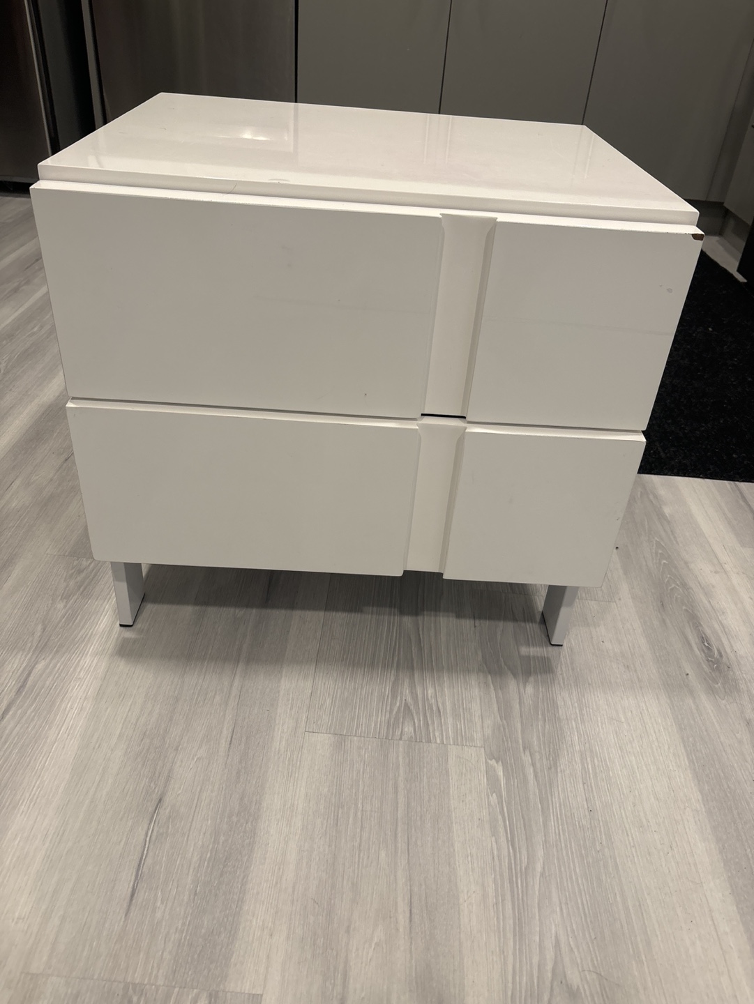 White Two-Drawer Nightstand